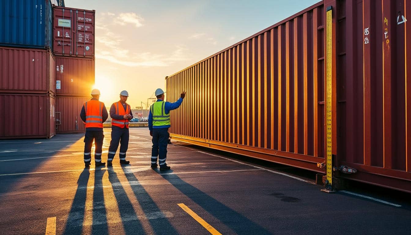 Illustration: Les dimensions précises du conteneur de 40 pieds en mètres, extérieures et intérieures