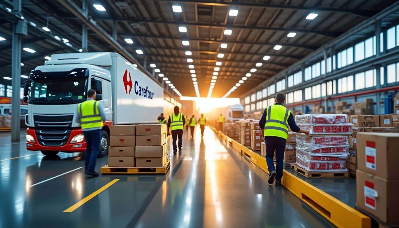 Illustration: Découvrez la logistique e-commerce alimentaire de Carrefour à Rungis pour une livraison rapide